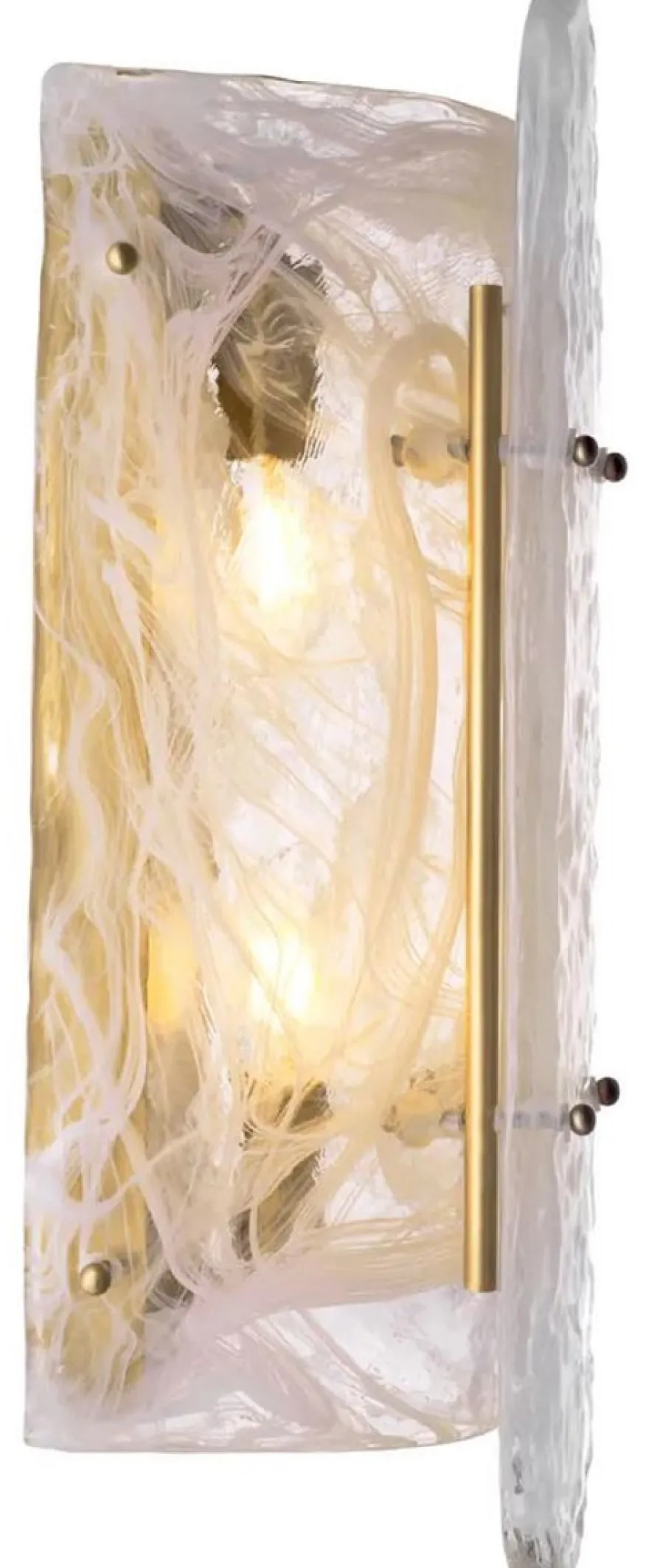 Casa Padrino Luxus Wandleuchte Antik Messing 18 x 15,5 x H. 40,5 cm - Wohnzimmer Wandlampe mit handgefertigtem Glas Lampenschirm - Luxus Leuchten - Luxus Interior - Luxus Möbel