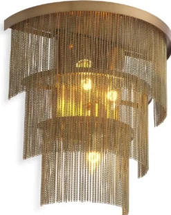 Casa Padrino Luxus Wandleuchte Antik Messing 33 x 16 x H. 32,5 cm - Halbrunde Edelstahl Wandlampe - Luxus Wohnzimmer Wandleuchten - Luxus Qualität
