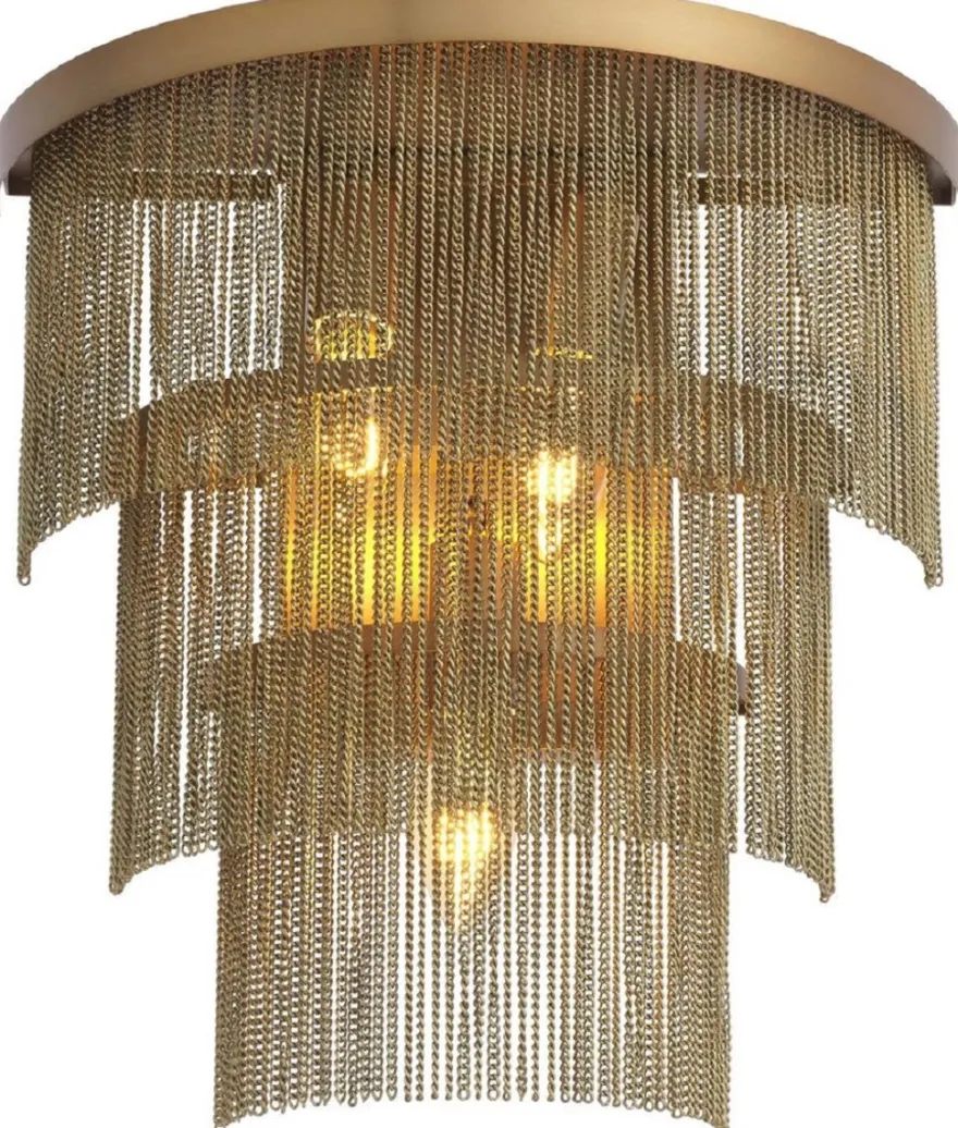 Casa Padrino Luxus Wandleuchte Antik Messing 33 x 16 x H. 32,5 cm - Halbrunde Edelstahl Wandlampe - Luxus Wohnzimmer Wandleuchten - Luxus Qualität