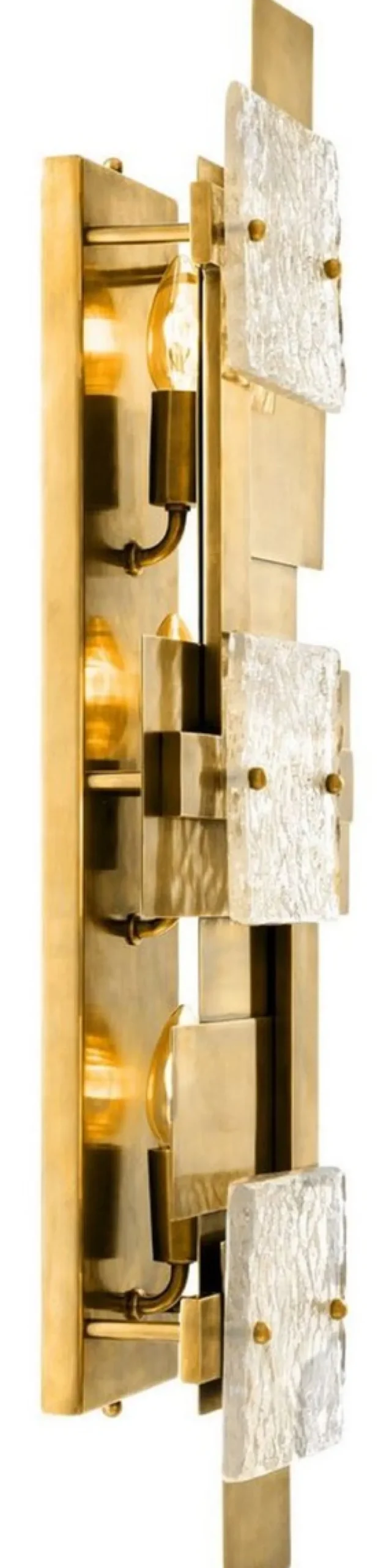 Casa Padrino Luxus Wandleuchte Vintage Messing 29,5 x 11 x H. 77 cm - Wohnzimmer Wandlampe - Exzellente Verarbeitung - Luxus Kollektion