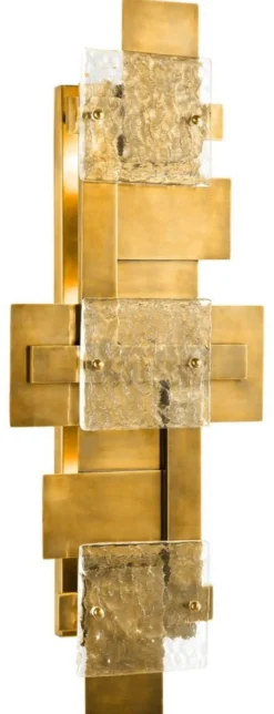 Casa Padrino Luxus Wandleuchte Vintage Messing 29,5 x 11 x H. 77 cm - Wohnzimmer Wandlampe - Exzellente Verarbeitung - Luxus Kollektion