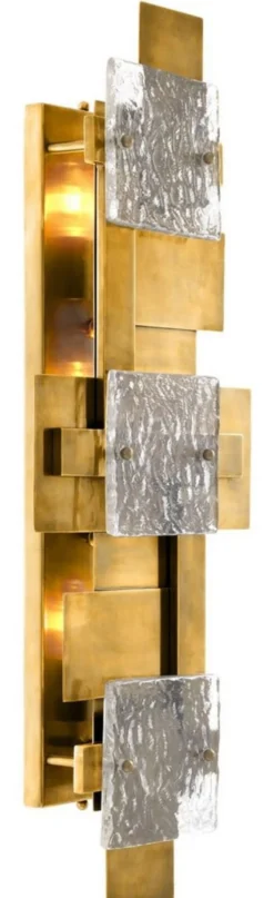 Casa Padrino Luxus Wandleuchte Vintage Messing 29,5 x 11 x H. 77 cm - Wohnzimmer Wandlampe - Exzellente Verarbeitung - Luxus Kollektion