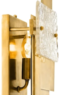 Casa Padrino Luxus Wandleuchte Vintage Messing 29,5 x 11 x H. 77 cm - Wohnzimmer Wandlampe - Exzellente Verarbeitung - Luxus Kollektion