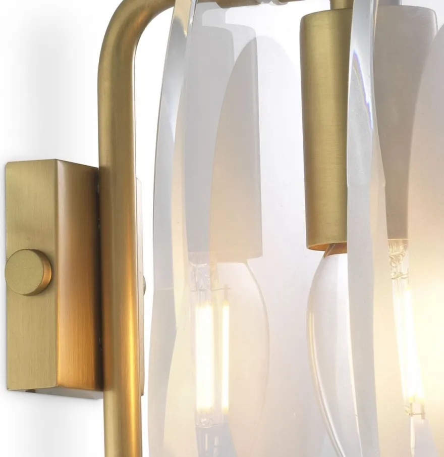 Casa Padrino Luxus Wandleuchte Antik Messingfarben 13 x 13 x H. 22 cm - Elegante Ovale Wohnzimmer Wandlampe - Luxus Leuchten