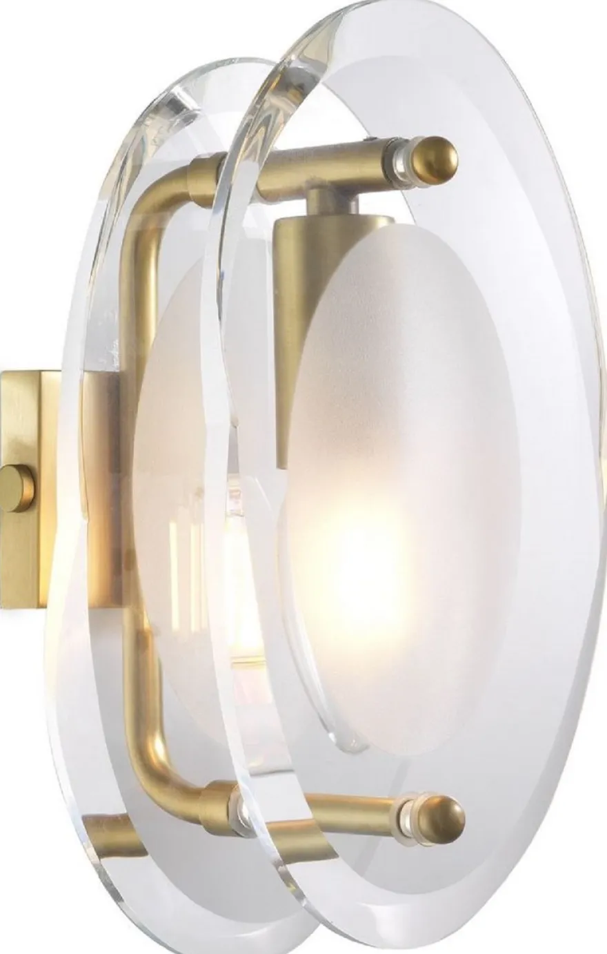 Casa Padrino Luxus Wandleuchte Antik Messingfarben 13 x 13 x H. 22 cm - Elegante Ovale Wohnzimmer Wandlampe - Luxus Leuchten