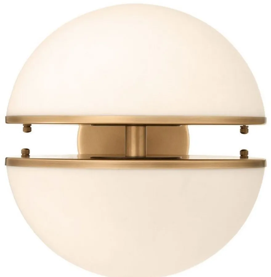 Casa Padrino Luxus Wandleuchte Antik Messingfarben / Weiß 30 x 40 x H. 30 cm - Hotel & Restaurant Lampe