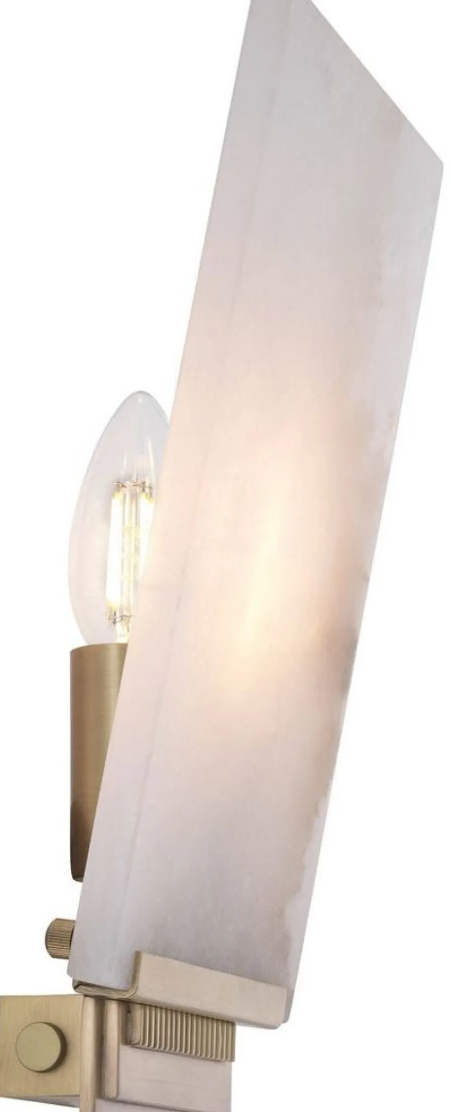 Casa Padrino Luxus Wandleuchte Alabaster / Antik Messingfarben 15 x 8 x H. 28,5 cm - Wandlampe mit Alabaster Lampenschirm - Luxus Qualität
