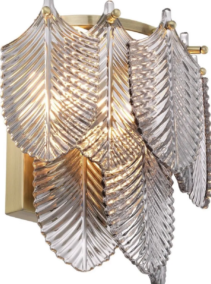 Casa Padrino Luxus Wandleuchte Messingfarben / Grau 27,5 x 17 x H. 26 cm - Edle Hotel & Restaurant Wandlampe - Luxus Qualität