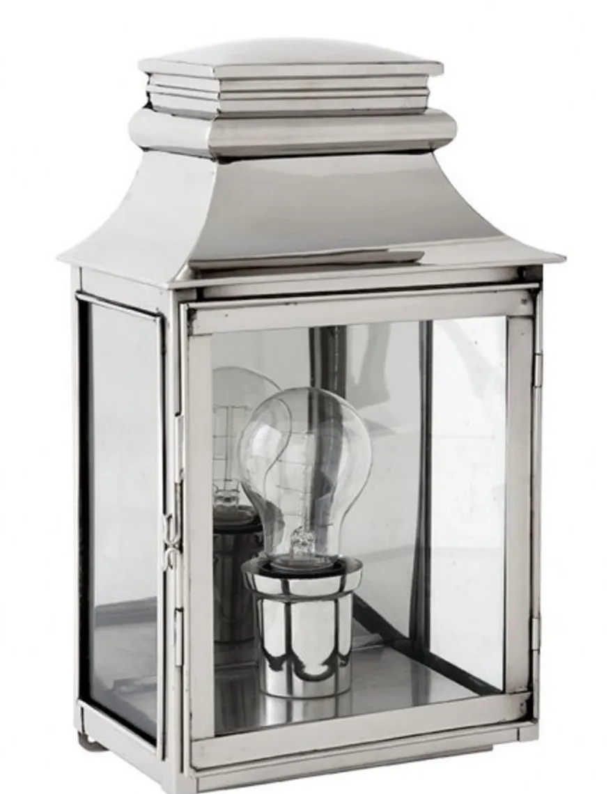 Casa Padrino Luxus Wandleuchte Nickel Durchmesser 22 x 14 x H 37 cm - Luxury Collection