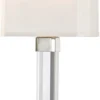Casa Padrino Luxus Wandleuchte Silber / Weiß 22,9 x 10,2 x H. 54,6 cm - Moderne Wandlampe mit Kristallglas und Seiden Lampenschirm