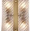 Casa Padrino Luxus Wandleuchte Antik Messing 30 x 8 x H. 48,5 cm - Wandlampe mit mundgeblasenem Glas