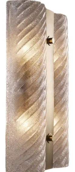 Casa Padrino Luxus Wandleuchte Antik Messing 30 x 8 x H. 48,5 cm - Wandlampe mit mundgeblasenem Glas