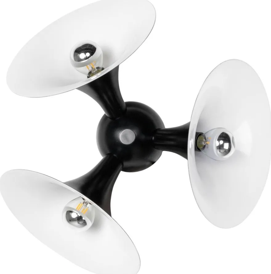 Casa Padrino Luxus Wandleuchte Schwarz / Weiß 40 x 20 x H. 40 cm - Aluminium Leuchte - Luxus Qualität