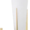 Casa Padrino Luxus Wandleuchte Antik Messingfarben / Weiß 13 x 19 x H. 40,5 cm - Elegante Metall Wandlampe mit Glas Lampenschirm - Luxus Leuchten