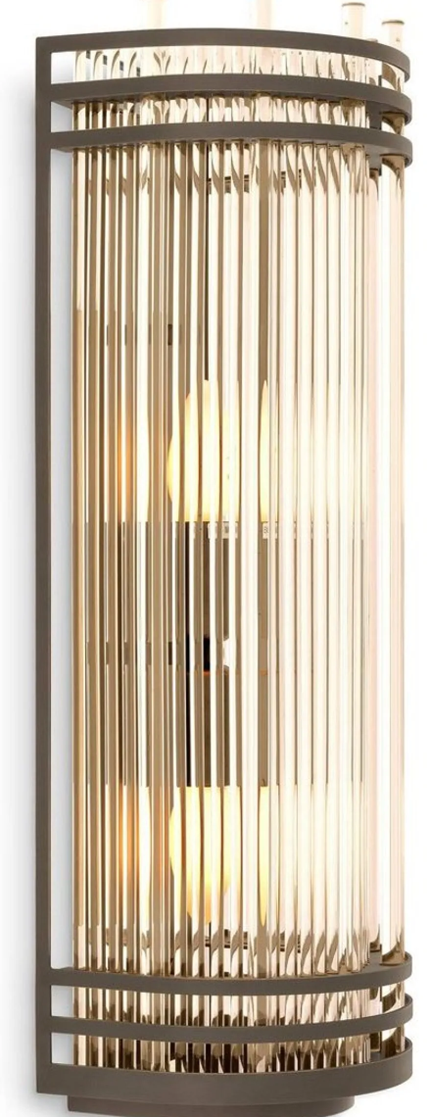 Casa Padrino Luxus Wandleuchte Bronze 18,5 x 15 x H. 53,5 cm - Elegante Metall Wandlampe mit Glas Lampenschirm - Luxus Kollektion