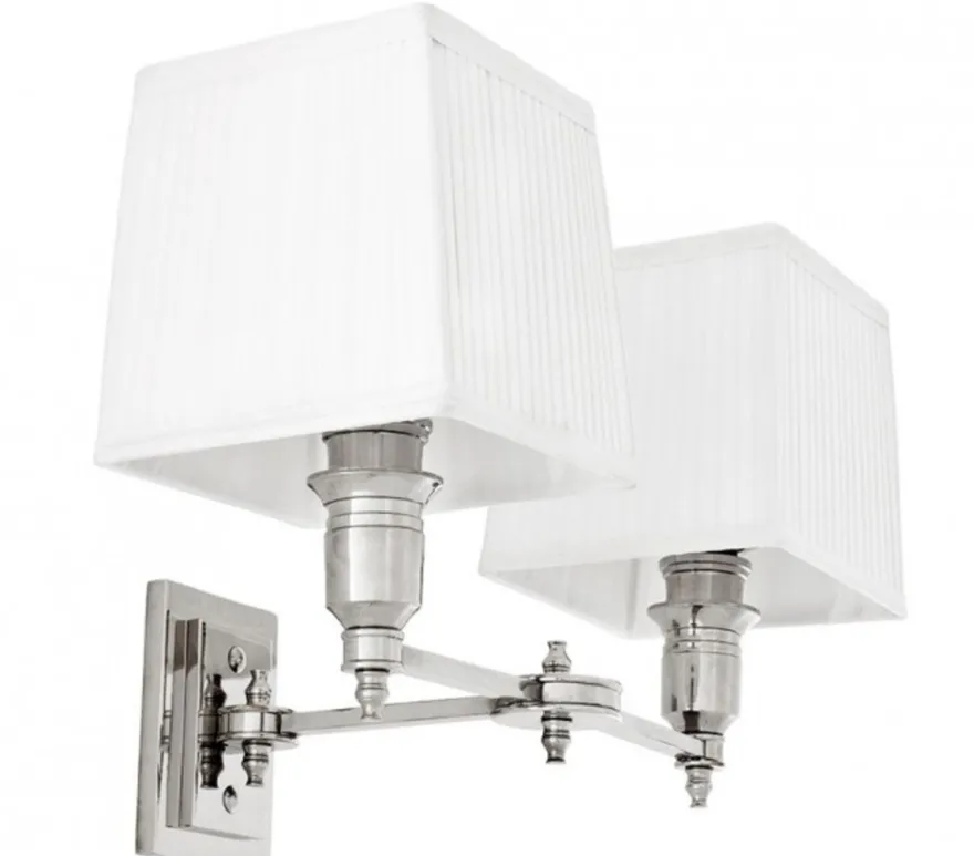 Casa Padrino Luxus Wandleuchte Nickel - Luxus Leuchte