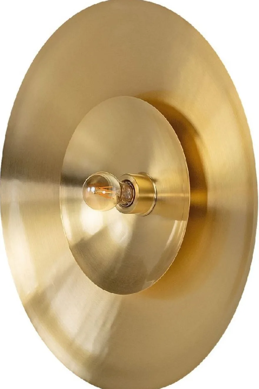 Casa Padrino Luxus Wandleuchte Ø 60 cm - Runde Messing Wandlampe - Hotel & Restaurant Wandleuchte - Luxus Qualität