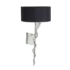 Casa Padrino Luxus Wandleuchte Silber / Schwarz 23 x 14 x H. 75 cm - Kobra Wandleuchte mit Lampenschirm