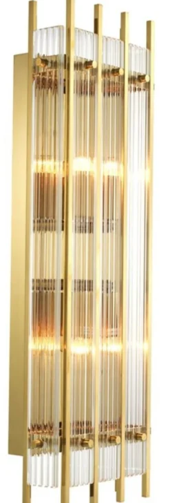 Casa Padrino Luxus Wandleuchte Gold 23 x 12 x H. 65 cm - Hotel Restaurant Möbel
