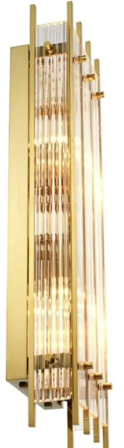 Casa Padrino Luxus Wandleuchte Gold 23 x 12 x H. 65 cm - Hotel Restaurant Möbel