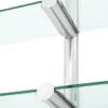 Casa Padrino Luxus Wandregal / Bücherregal in Silber - Edelstahl poliert und Glas - 211,5 x 33 x H. 228 cm