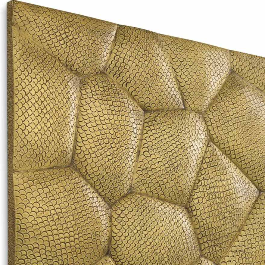 Casa Padrino Luxus Wandrelief Vintage Messing 120 cm - Quadratisches Wandbild mit 3D Effekt - Luxus Wanddeko - Hotel & Büro Deko