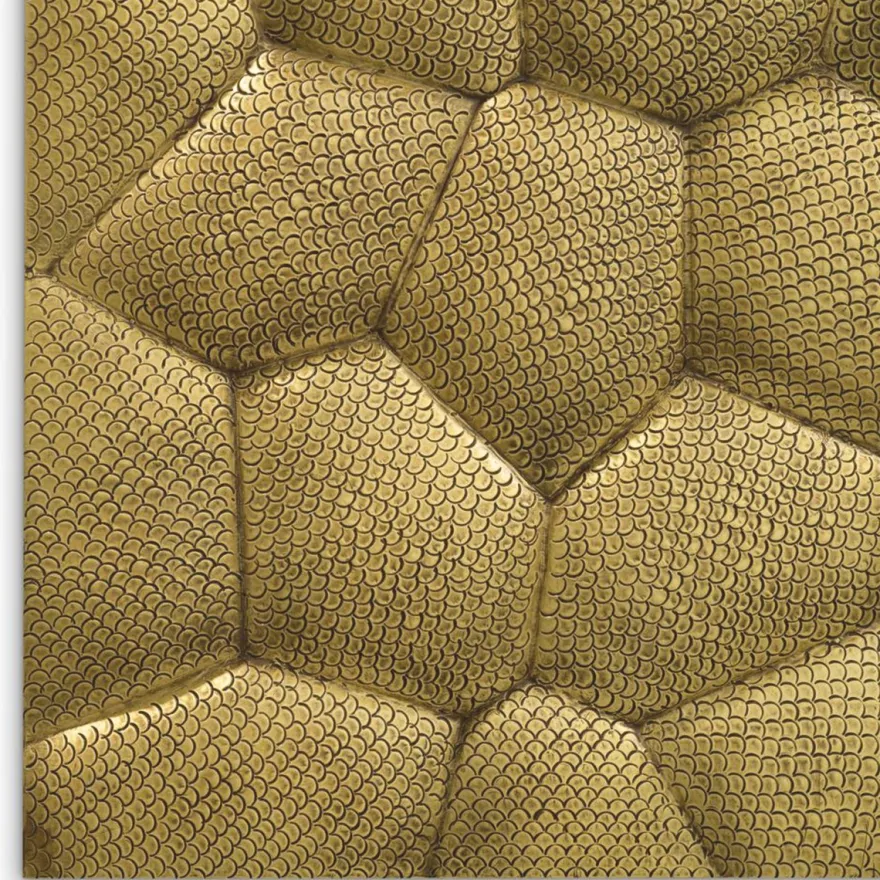 Casa Padrino Luxus Wandrelief Vintage Messing 120 cm - Quadratisches Wandbild mit 3D Effekt - Luxus Wanddeko - Hotel & Büro Deko