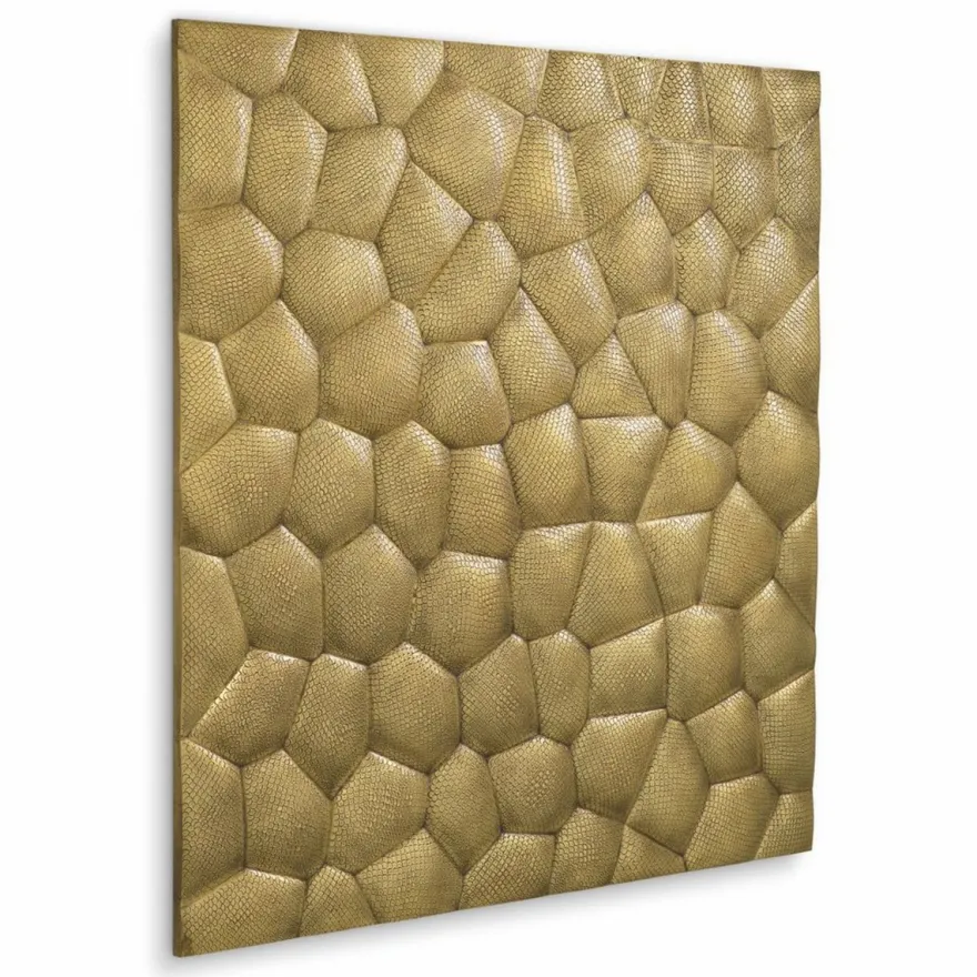 Casa Padrino Luxus Wandrelief Vintage Messing 120 cm - Quadratisches Wandbild mit 3D Effekt - Luxus Wanddeko - Hotel & Büro Deko