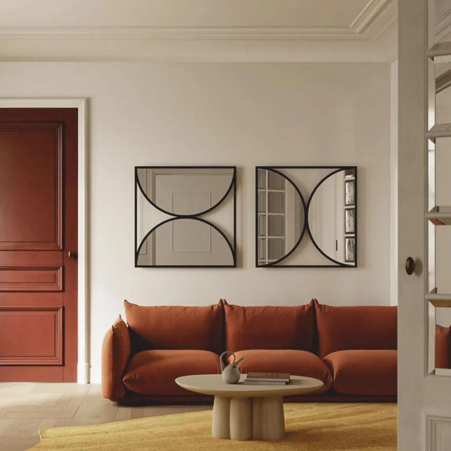 Casa Padrino Luxus Wandspiegel Schwarz 90 cm - Luxus Möbel