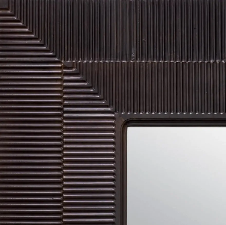 Casa Padrino Luxus Wandspiegel Messing mit Bronze Finish H. 220 cm, B. 80 cm, T. 2,5 cm