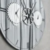 Casa Padrino Luxus Wandspiegel / Wanduhr Silber Ø 120 cm - Elegante runde verspiegelte Wanduhr - Wohnzimmer Möbel - Luxus Qualität