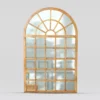 Casa Padrino Luxus Wandspiegel Naturbraun 100 x 5 x H. 159 cm - Fensterspiegel mit Rundbogen