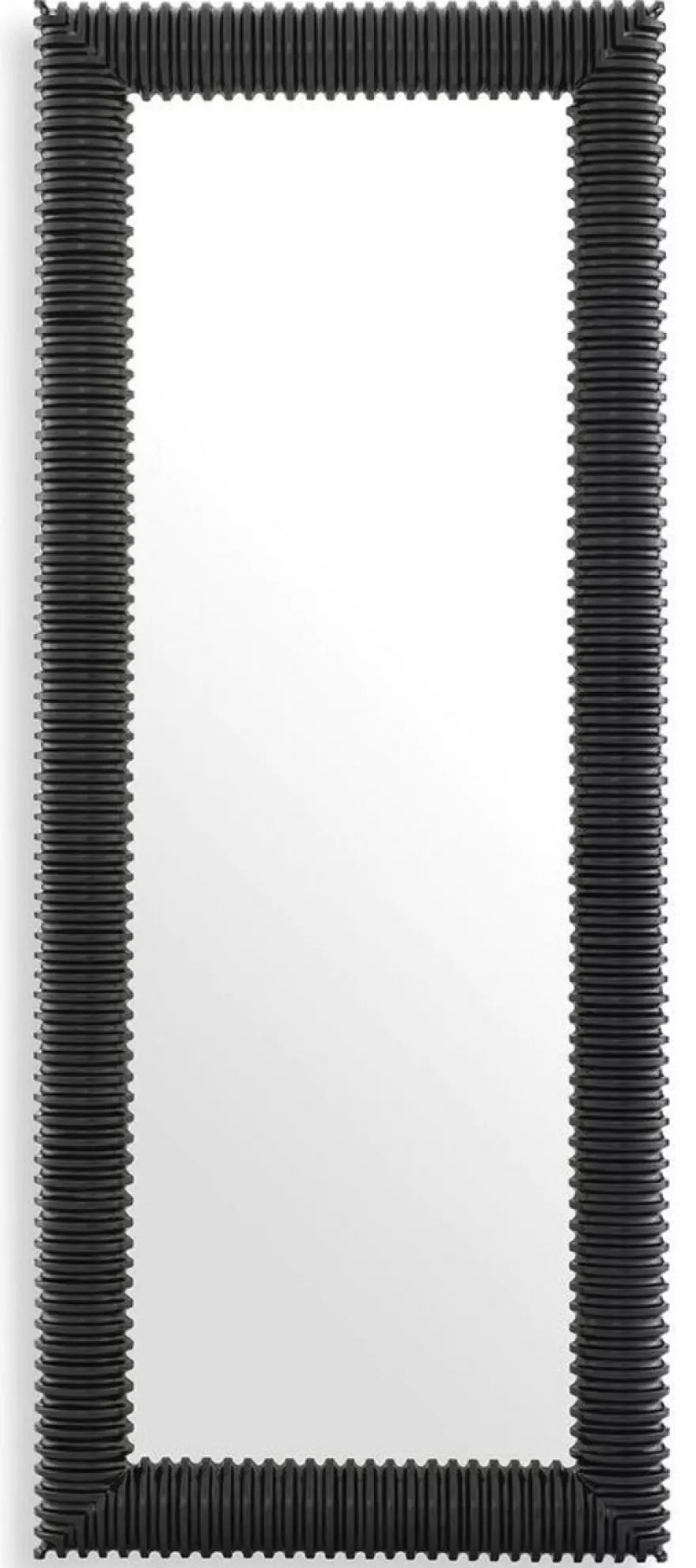 Casa Padrino Luxus Wandspiegel Schwarz 80 x 6 x H. 200 cm - Rechteckiger Spiegel mit hochwertigem Mahagoni Rahmen - Wohnzimmer Spiegel - Schlafzimmer Spiegel - Garderoben Spiegel - Luxus Möbel