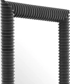 Casa Padrino Luxus Wandspiegel Schwarz 80 x 6 x H. 200 cm - Rechteckiger Spiegel mit hochwertigem Mahagoni Rahmen - Wohnzimmer Spiegel - Schlafzimmer Spiegel - Garderoben Spiegel - Luxus Möbel