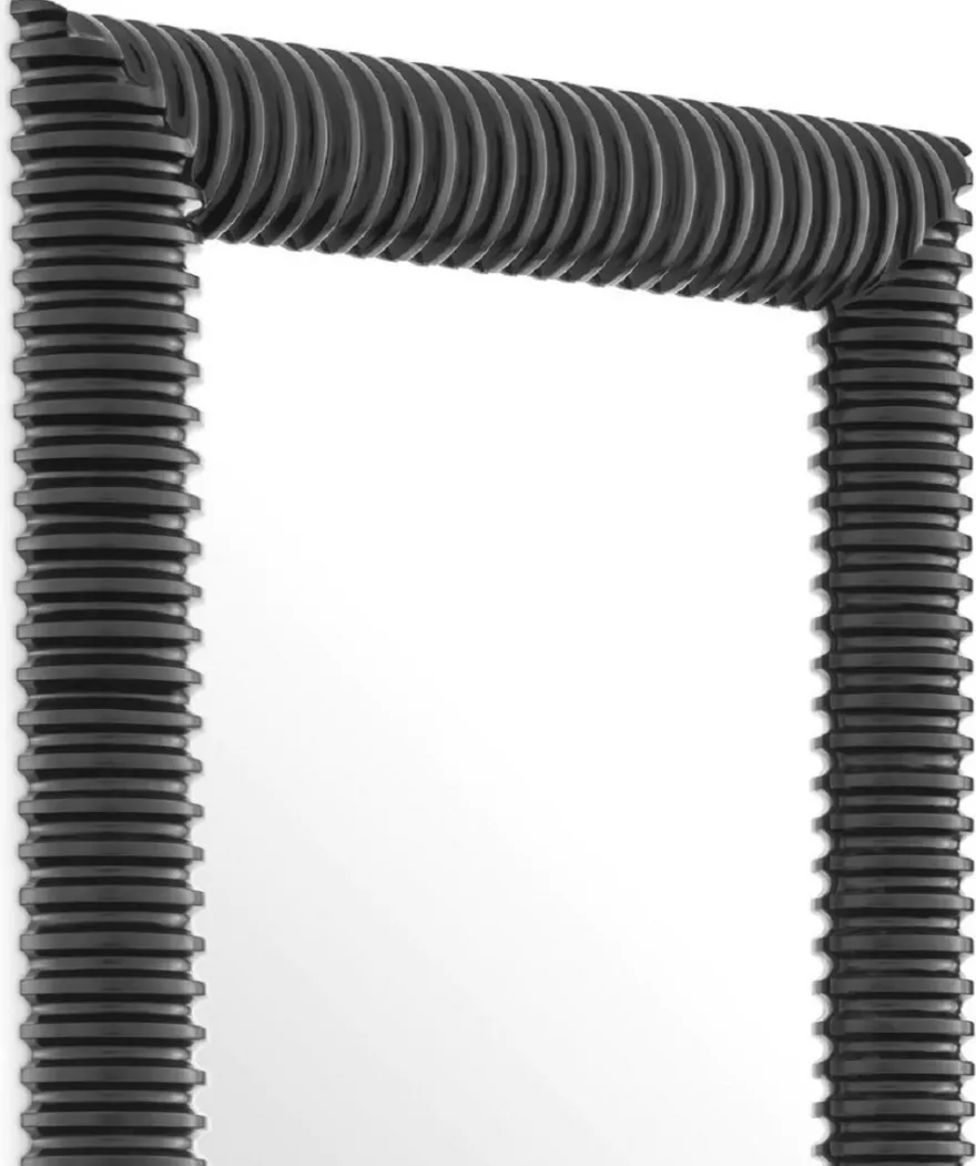 Casa Padrino Luxus Wandspiegel Schwarz 80 x 6 x H. 200 cm - Rechteckiger Spiegel mit hochwertigem Mahagoni Rahmen - Wohnzimmer Spiegel - Schlafzimmer Spiegel - Garderoben Spiegel - Luxus Möbel