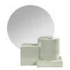 Casa Padrino Luxus Wandspiegel Grün 35,5 x 12,5 x H. 38,5 cm - Kleiner Tisch- und Wandspiegel mit Steingut Rahmen im Mint Green Finish - Luxus Deko Accessoires