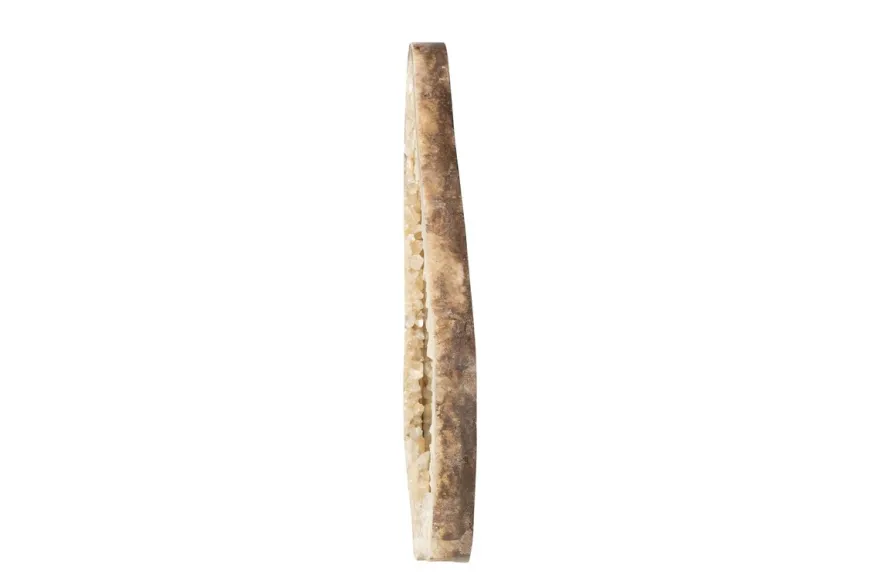 Casa Padrino Luxus Wandspiegel Gold 72 x 5 x H. 85 cm - Wandspiegel mit Rahmen aus natürlichem Quarz und goldfarben getöntem Spiegelglas - Luxus Deko Accessoires