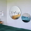 Casa Padrino Luxus Wandspiegel Ø 58 cm - Runder Spiegel mit strukturierter Oberfläche - Wohnzimmer Spiegel - Garderoben Spiegel - Luxus Qualität