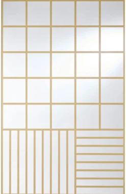 Casa Padrino Luxus Wandspiegel Gold 100 x 2,5 x H. 158 cm - Rechteckiger Spiegel mit Muster - Luxus Möbel