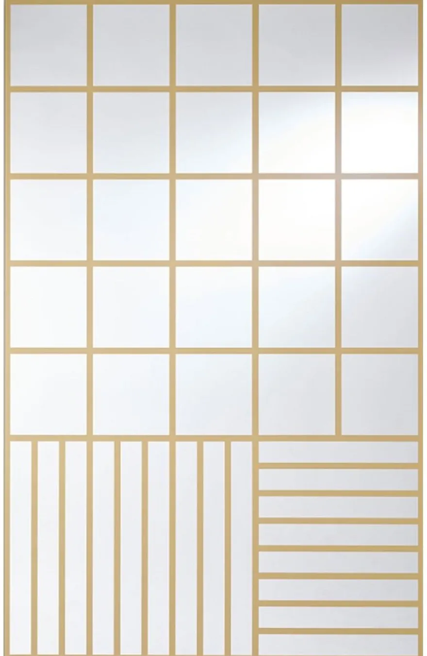 Casa Padrino Luxus Wandspiegel Gold 100 x 2,5 x H. 158 cm - Rechteckiger Spiegel mit Muster - Luxus Möbel