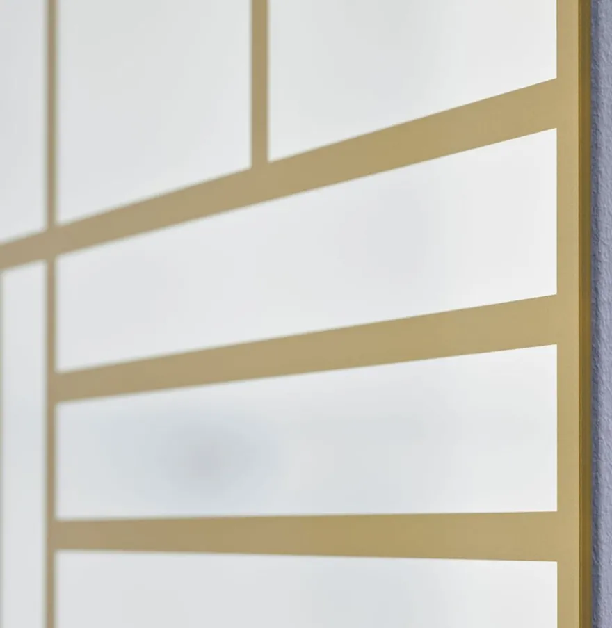 Casa Padrino Luxus Wandspiegel Gold 100 x 2,5 x H. 158 cm - Rechteckiger Spiegel mit Muster - Luxus Möbel