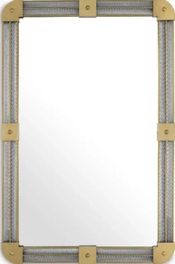 Casa Padrino Luxus Wandspiegel Antik Messingfarben 80 x 5 x H. 122 cm - Beleuchteter Wohnzimmer Spiegel mit handgefertigtem Glas - Schlafzimmer Spiegel - Garderoben Spiegel - Luxus Möbel