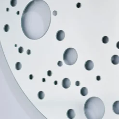 Casa Padrino Luxus Wandspiegel in Mond Optik Ø 125 cm - Runder Wohnzimmer Spiegel - Luxus Kollektion