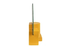 Casa Padrino Luxus Wandspiegel Gelb 35,5 x 12,5 x H. 38,5 cm - Kleiner Tisch- und Wandspiegel mit Steingut Rahmen im Poppy Yellow Finish - Luxus Deko Accessoires