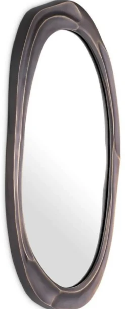 Casa Padrino Luxus Wandspiegel Bronze 54 x 4 x H. 107 cm - Aluminium Wohnzimmer Spiegel - Schlafzimmer Spiegel - Garderoben Spiegel - Luxus Möbel - Luxus Interior