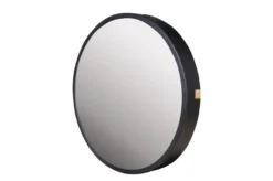 Casa Padrino Luxus Wandspiegel Schwarz Ø 40 cm - Runder Wandspiegel Dott mit schwarz pulverbeschichtetem Edelstahlrahmen - Luxus Deko Accessoires