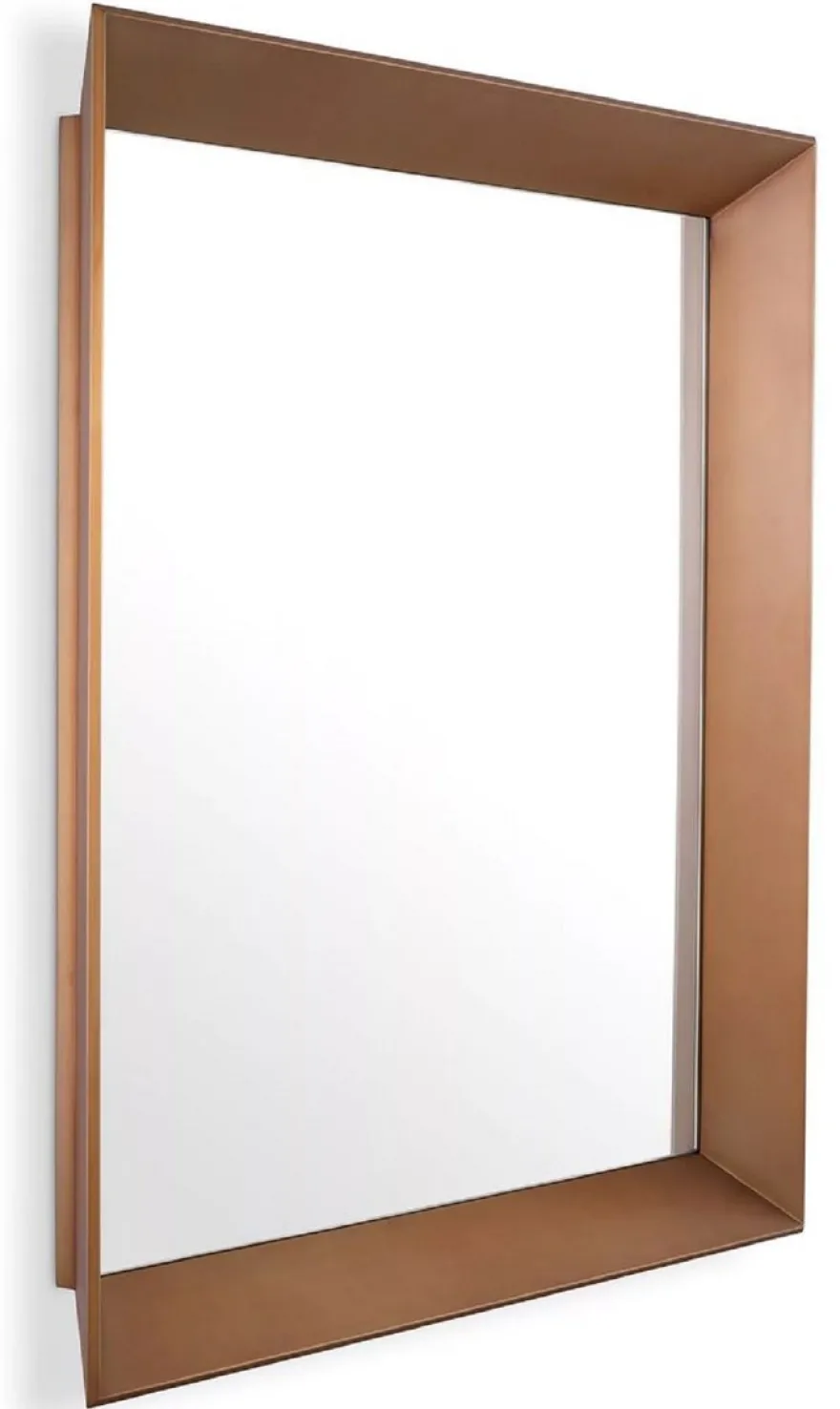 Casa Padrino Luxus Wandspiegel Messing 100 x 10 x H. 100 cm - Quadratischer Edelstahl Spiegel - Wohnzimmer Spiegel - Schlafzimmer Spiegel - Garderoben Spiegel - Luxus Möbel - Luxus Interior