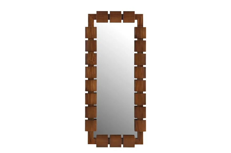 Casa Padrino Luxus Wandspiegel Braun 80 x 4 x H. 180 cm - Großer Wandspiegel in ganzer Körperhöhe mit schlankem Rahmen aus Mahagoniholz - Luxus Deko Accessoires