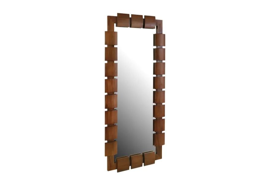 Casa Padrino Luxus Wandspiegel Braun 80 x 4 x H. 180 cm - Großer Wandspiegel in ganzer Körperhöhe mit schlankem Rahmen aus Mahagoniholz - Luxus Deko Accessoires