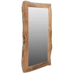 Casa Padrino Luxus Wandspiegel Naturbraun 140 x 4 x H. 80 cm - Baumkanten Spiegel